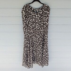 Chico's Black and White Polka Dot Sleeveless Midi Dress
